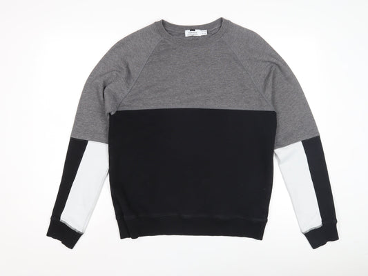 Topman Men's Grey & Black Pullover Sweatshirt - Size S