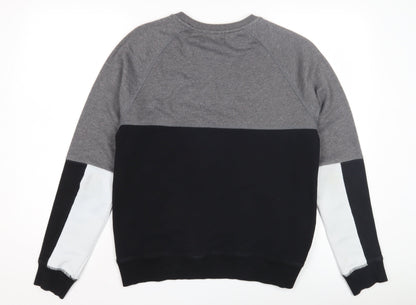 Topman Men's Grey & Black Pullover Sweatshirt - Size S