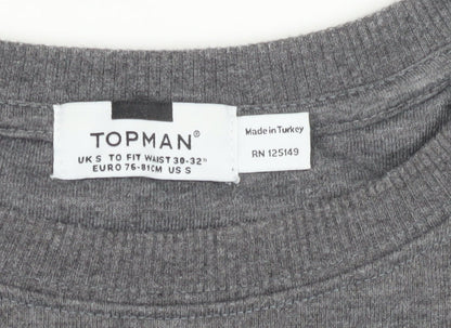 Topman Men's Grey & Black Pullover Sweatshirt - Size S