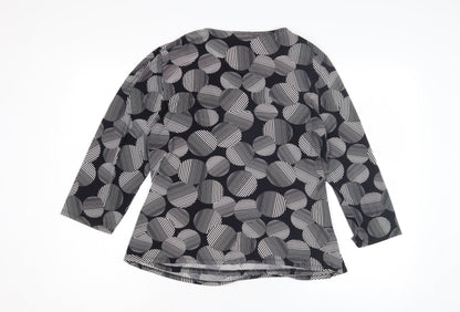 CC Women's Black XL Wrap Geometric Blouse