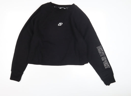 DKNY Women's Black Pullover Logo Sweatshirt - M