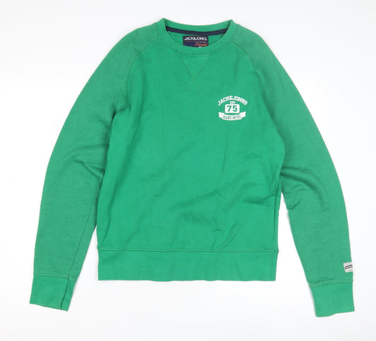 Mens UK Size M JACK & JONES Green Pullover Sweatshirt