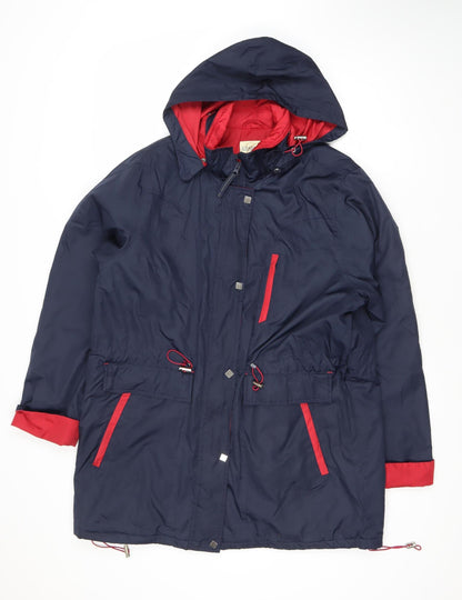 Classics Women's Blue Anorak Jacket Size 16 Hooded Zip