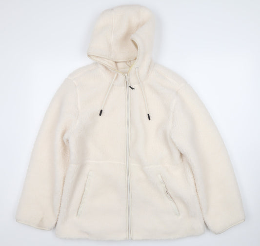 H&M Women’s Ivory Hooded Jacket XS Casual