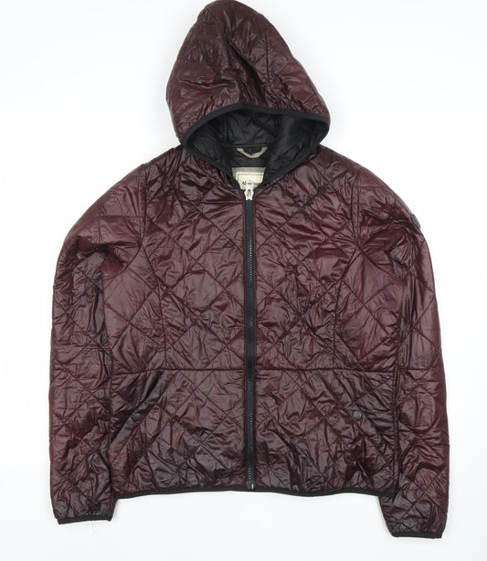 Abercrombie & Fitch Women's Brown Quilted Nylon Jacket, L