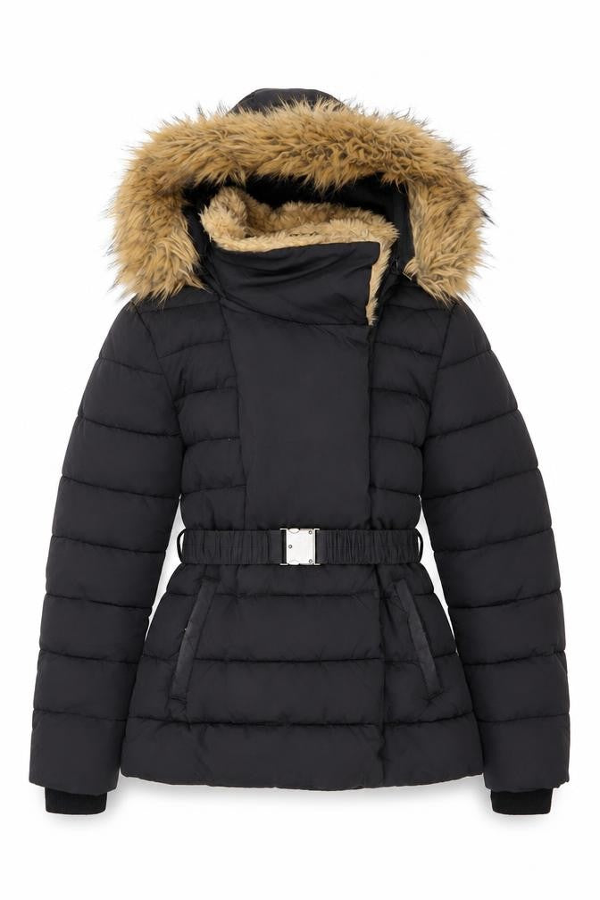 Womens UK Size 6 Warehouse Black Puffer Jacket