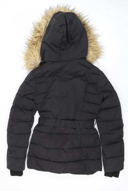 Womens UK Size 6 Warehouse Black Puffer Jacket