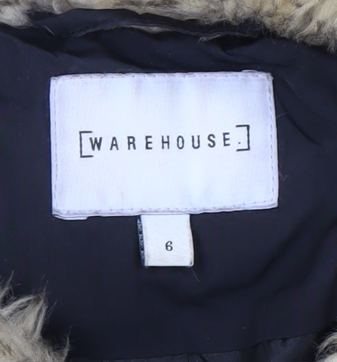 Womens UK Size 6 Warehouse Black Puffer Jacket