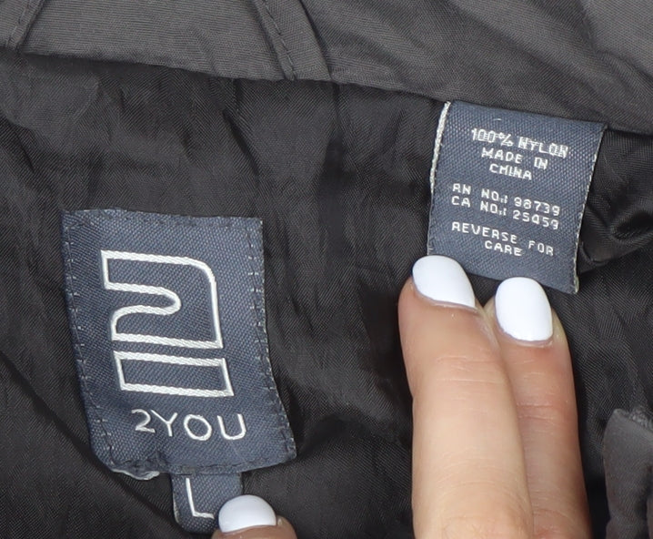 2YOU Men's Black Windbreaker Jacket, Size: