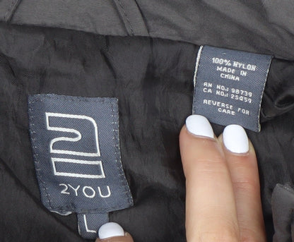 2YOU Men's Black Windbreaker Jacket, Size: