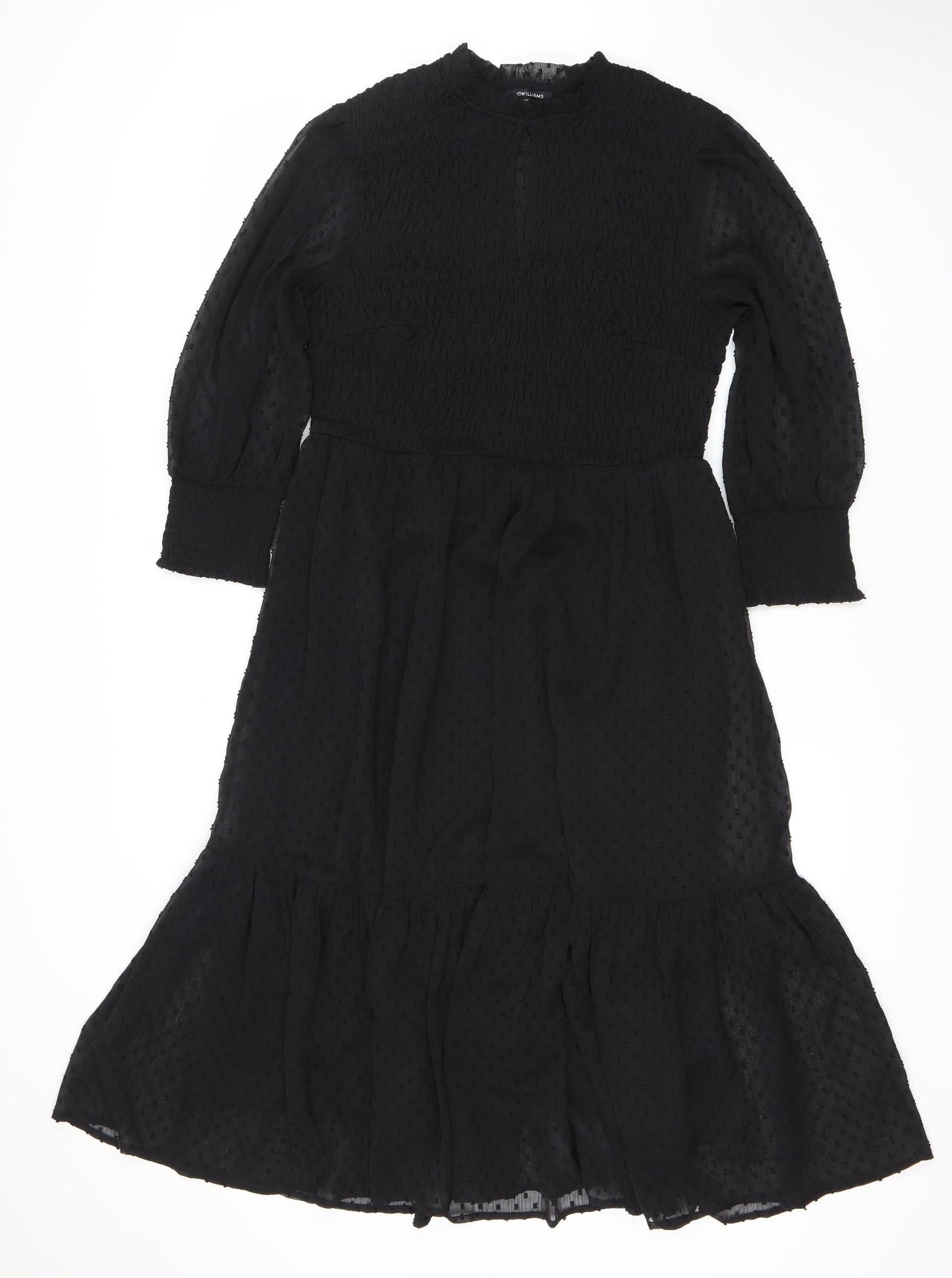 JD Williams Women's Black Smocked Dress Size 12