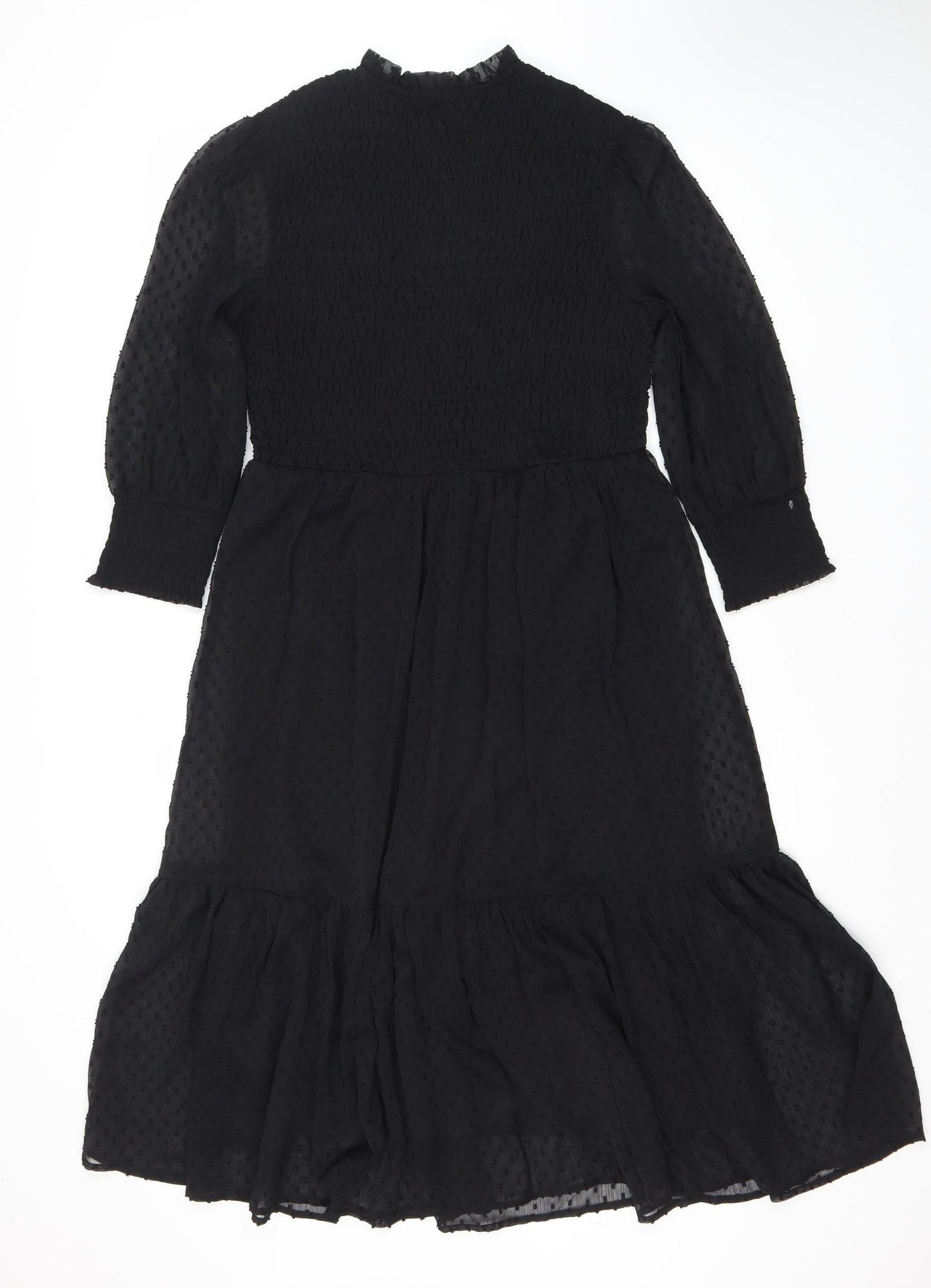 JD Williams Women's Black Smocked Dress Size 12