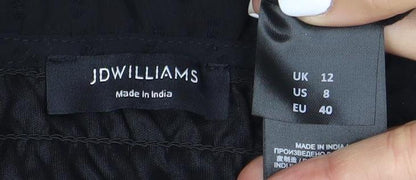 JD Williams Women's Black Smocked Dress Size 12