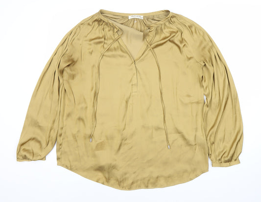 Womens UK Size 14 Marks and Spencer Beige Tunic Blouse