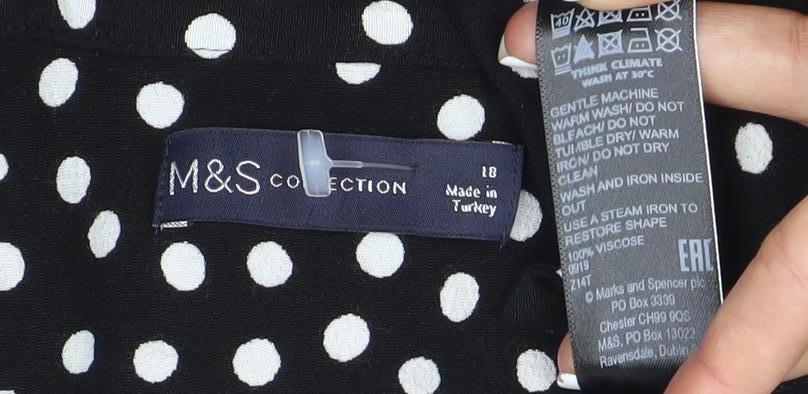 Womens UK Size 18 Marks and Spencer Black  Blouse
