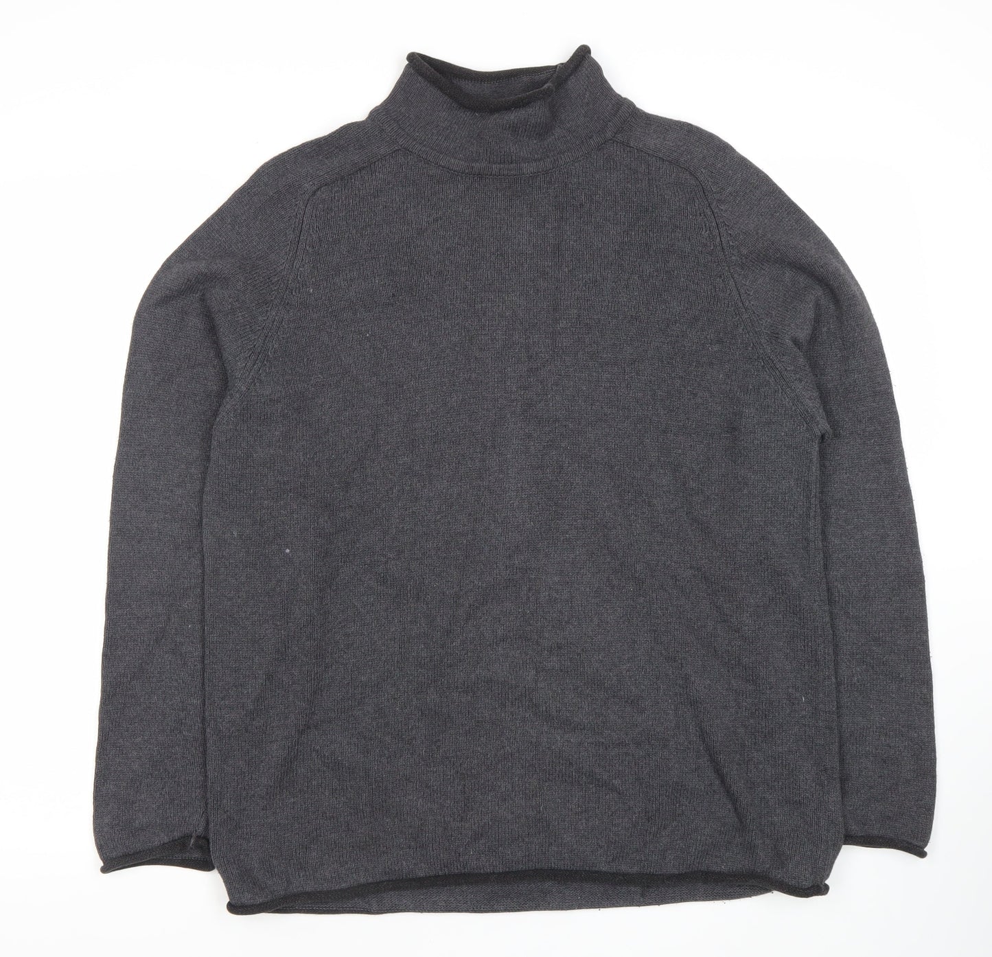 NEXT Men's Grey High Neck Cotton Jumper, Size M