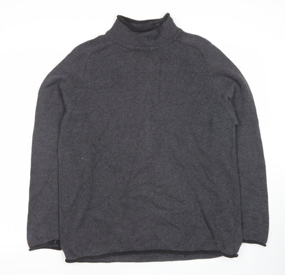 NEXT Men's Grey High Neck Cotton Jumper, Size M