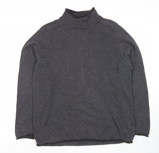 NEXT Men's Grey High Neck Cotton Jumper, Size M
