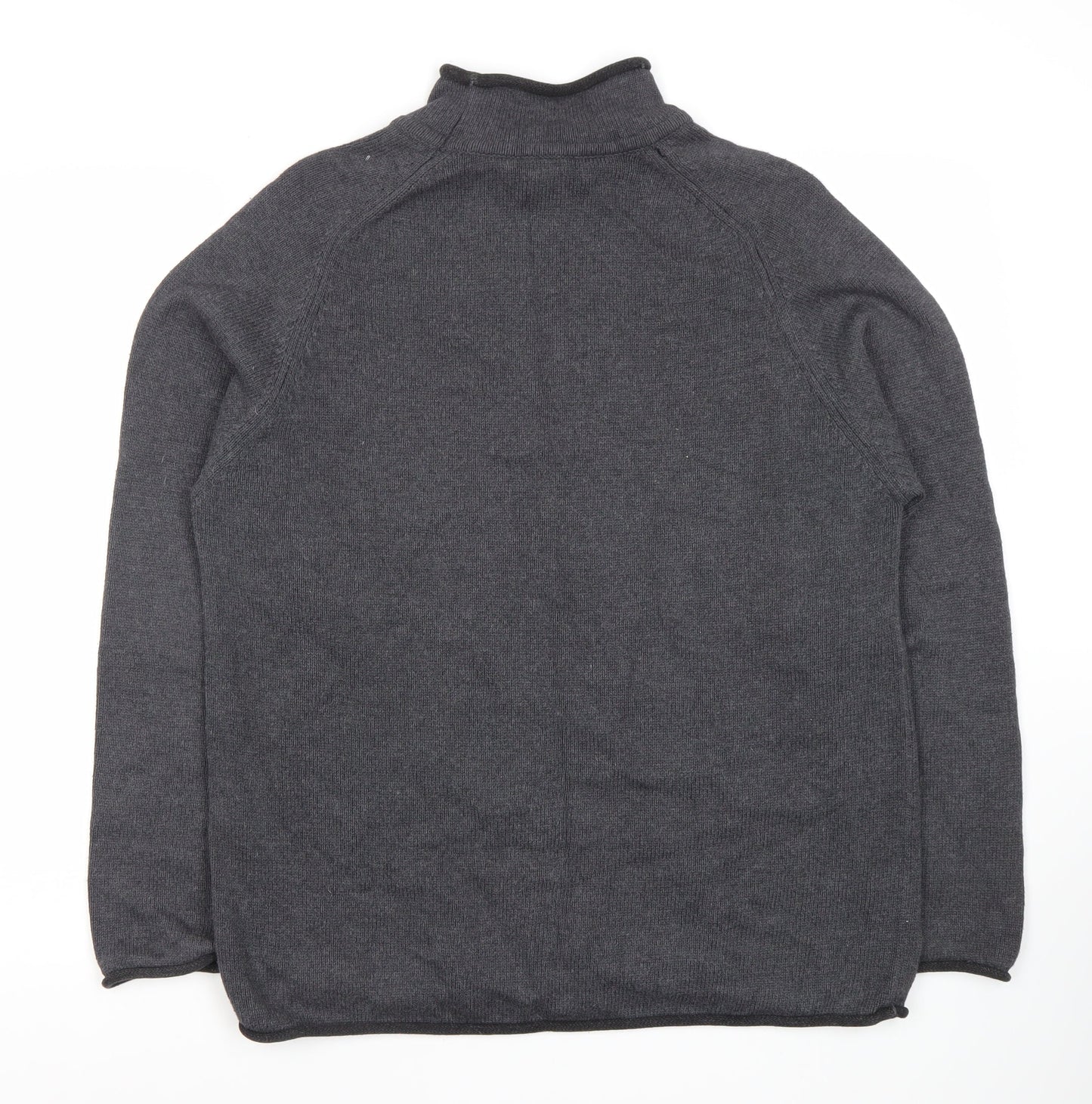NEXT Men's Grey High Neck Cotton Jumper, Size M