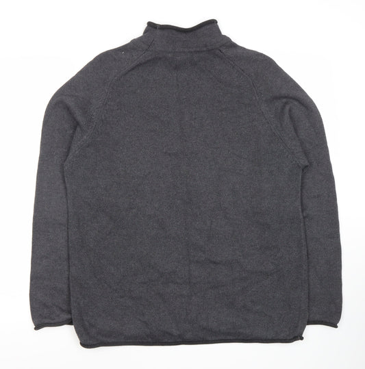 NEXT Men's Grey High Neck Cotton Jumper, Size M