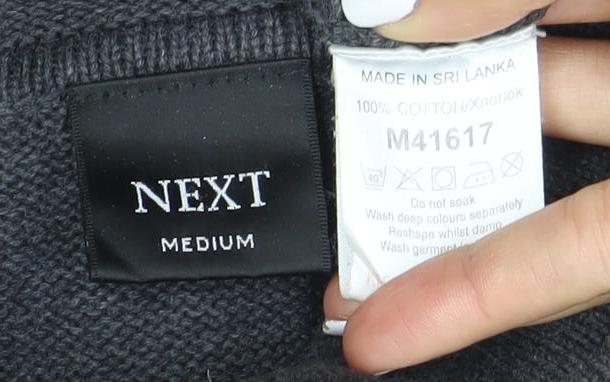 NEXT Men's Grey High Neck Cotton Jumper, Size M