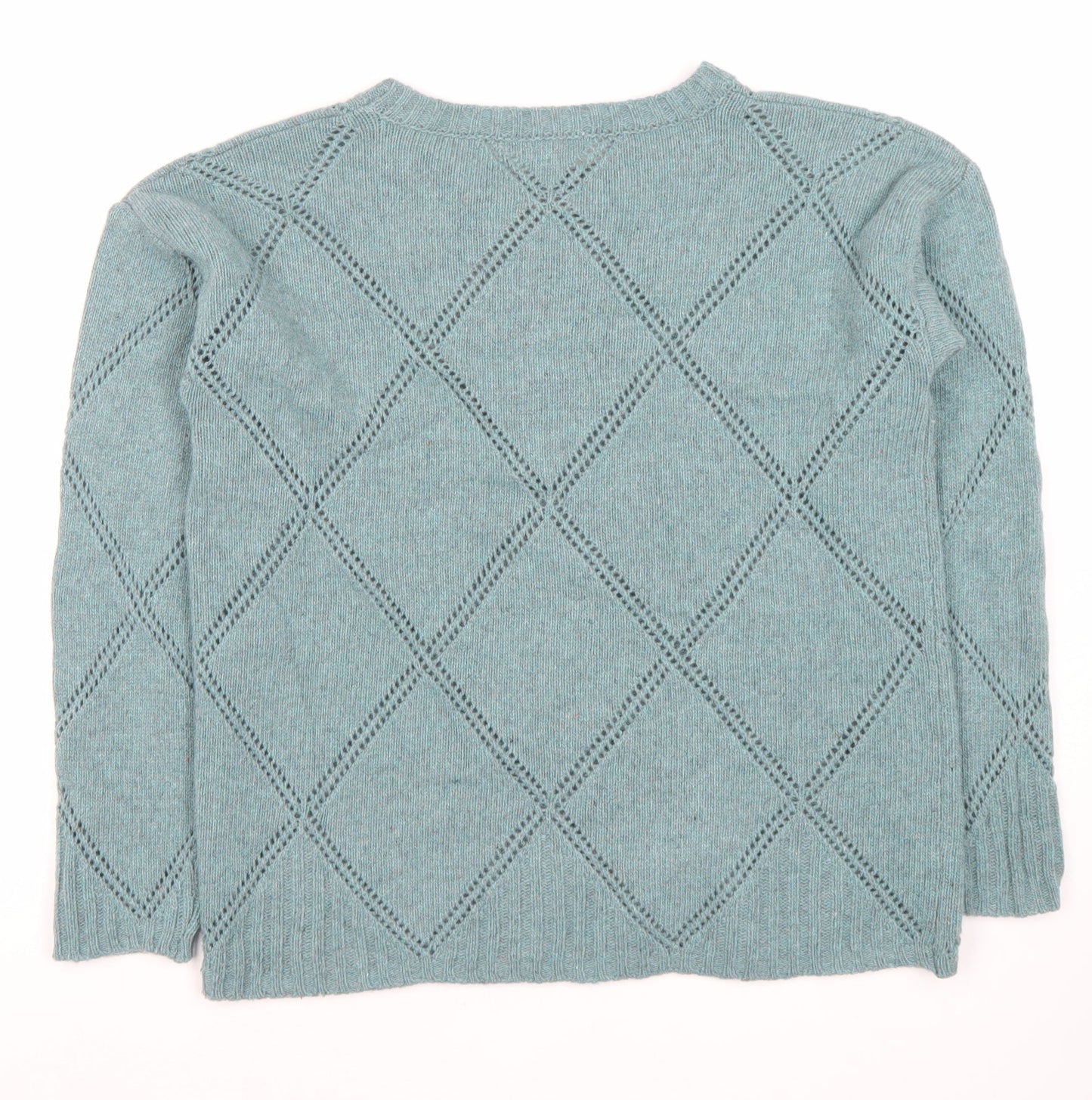 Bianco Blu Blue Women's XL Argyle Knit Jumper