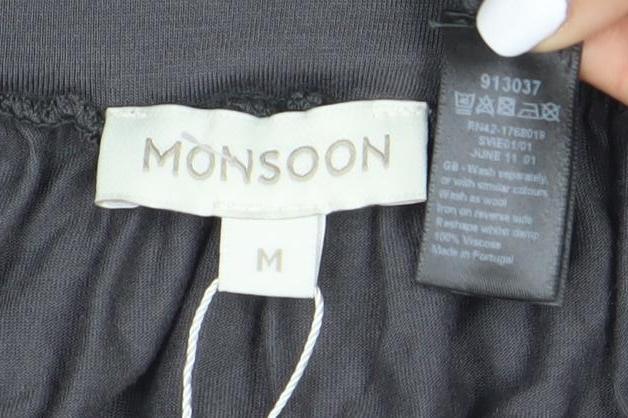 Monsoon Black Midi Skirt, Women, M, Casual Elegance