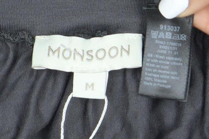 Monsoon Black Midi Skirt, Women, M, Casual Elegance