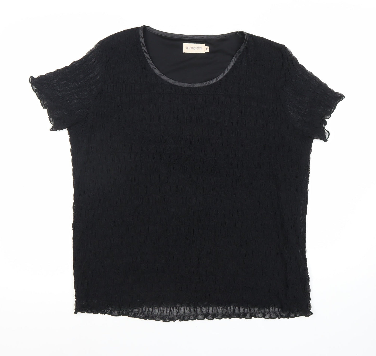 Womens UK Size M Bonmarché Black Basic Blouse