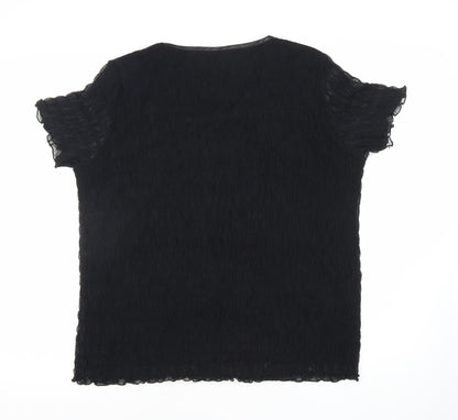 Womens UK Size M Bonmarché Black Basic Blouse