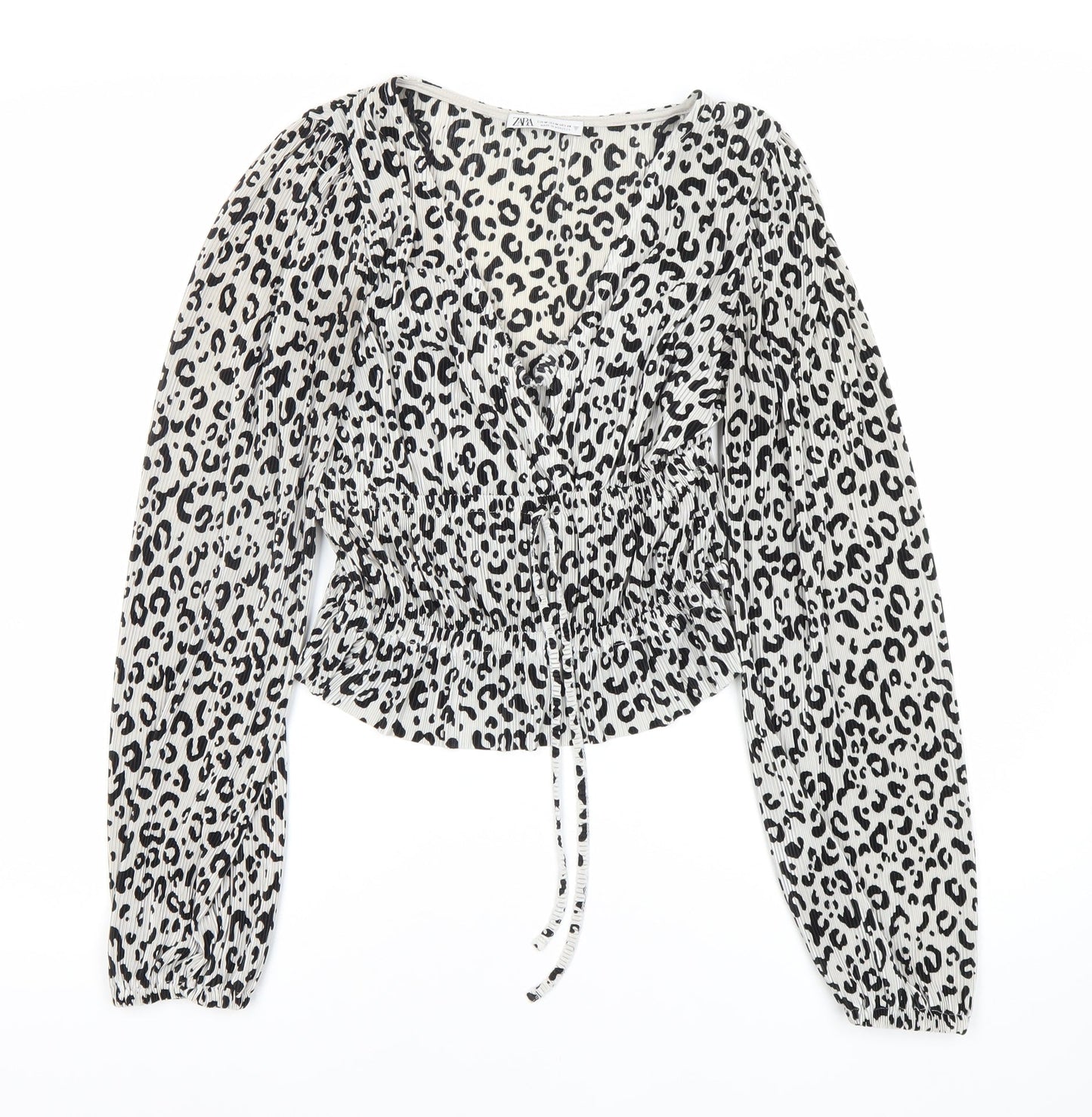 Womens UK Size 4 Zara White Cropped Blouse