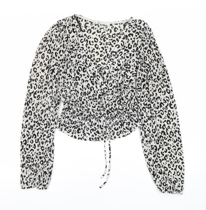 Womens UK Size 4 Zara White Cropped Blouse
