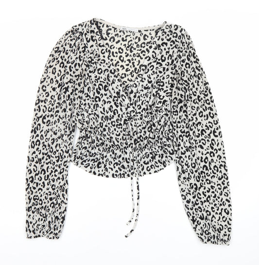 Womens UK Size 4 Zara White Cropped Blouse