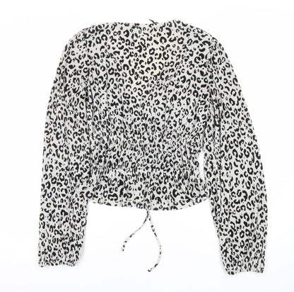 Womens UK Size 4 Zara White Cropped Blouse