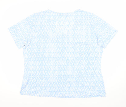 Randy Berry Women's Blue Animal Print T-Shirt