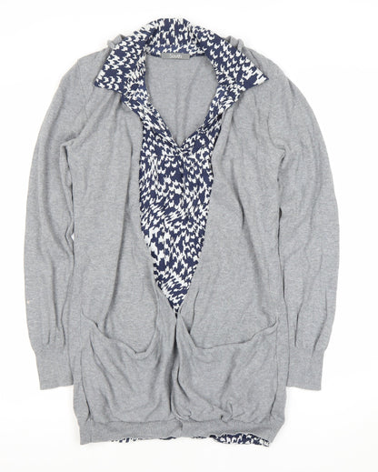 Womens UK Size 12 South Grey Cardigan Jumper