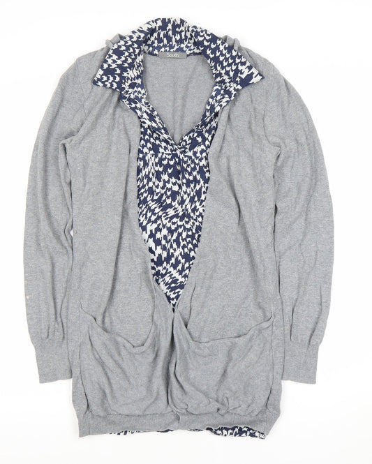 Womens UK Size 12 South Grey Cardigan Jumper