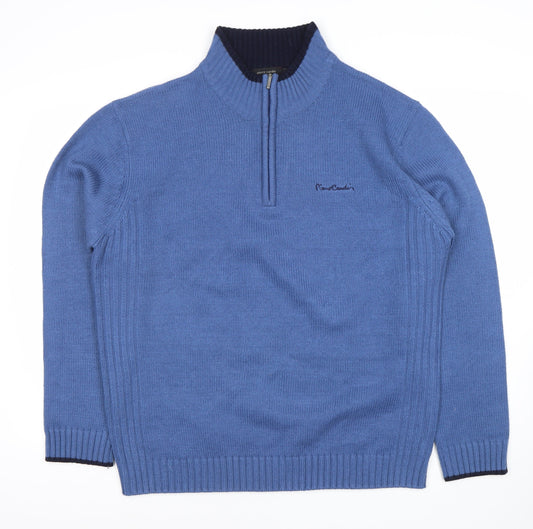 Pierre Cardin Men's 2XL Blue Full Zip Jumper