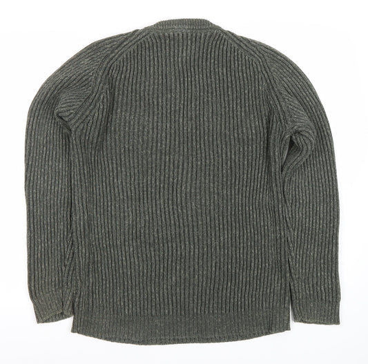 Jeff Banks Men's Green V-Neck Pullover Jumper L