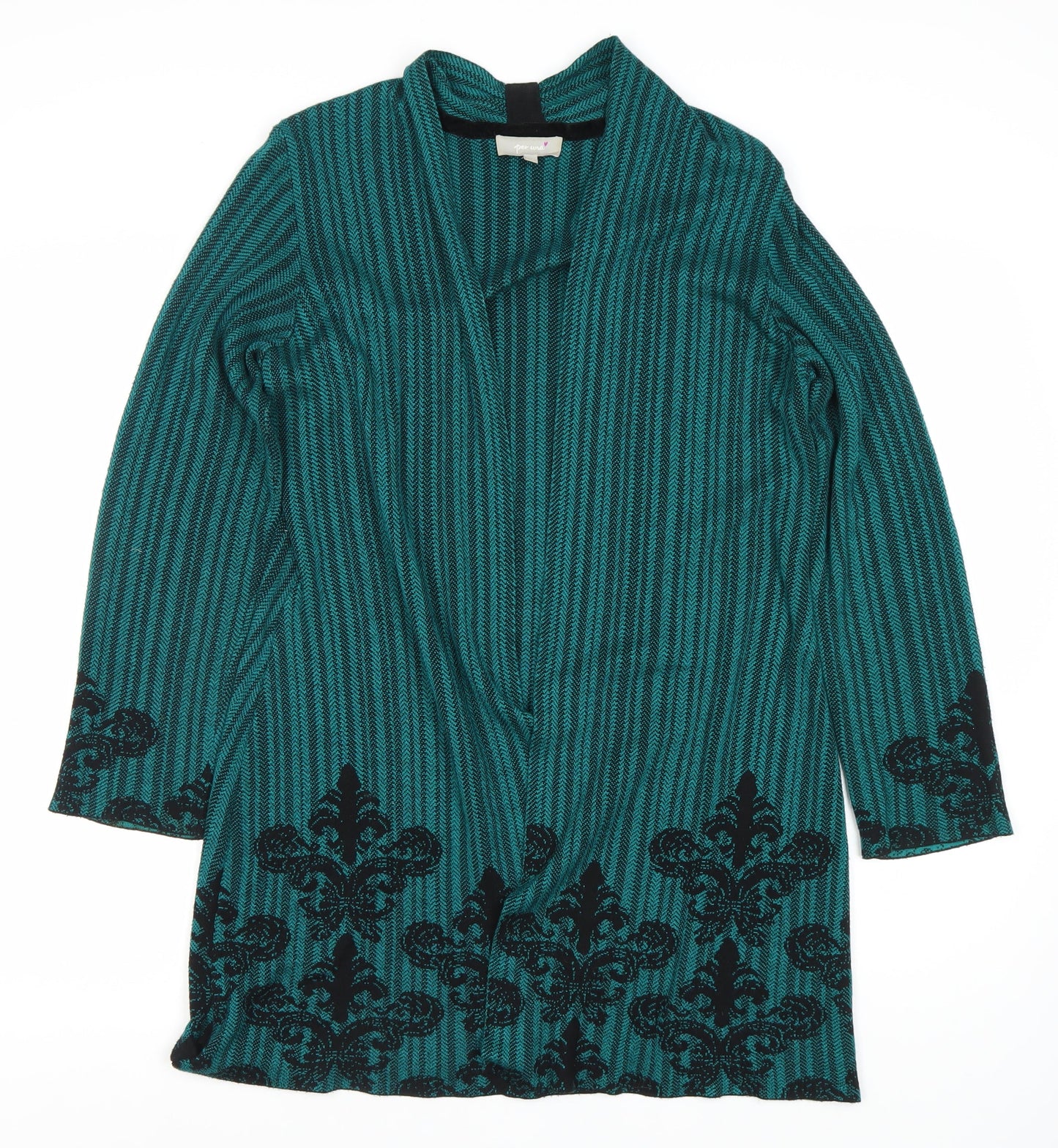 Womens UK Size 14 Per Una Green Cardigan Jumper