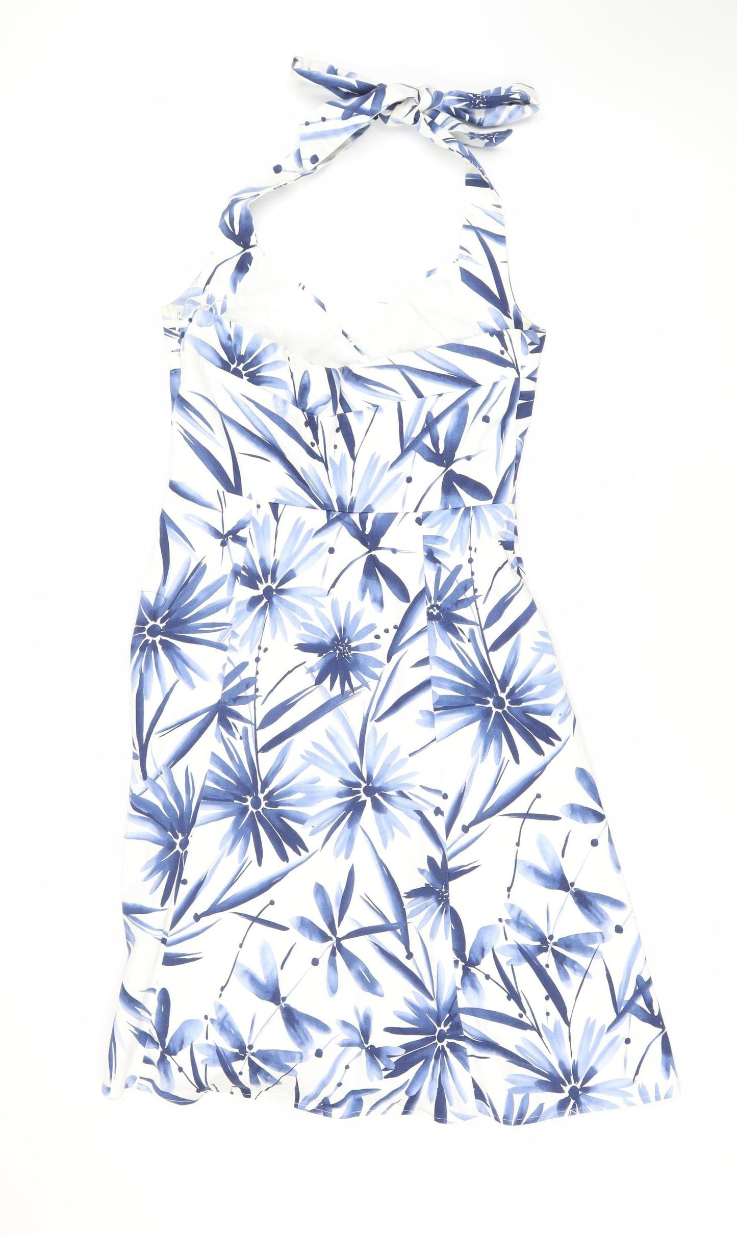 Wallis Women's Blue Floral A-Line Dress Size 10