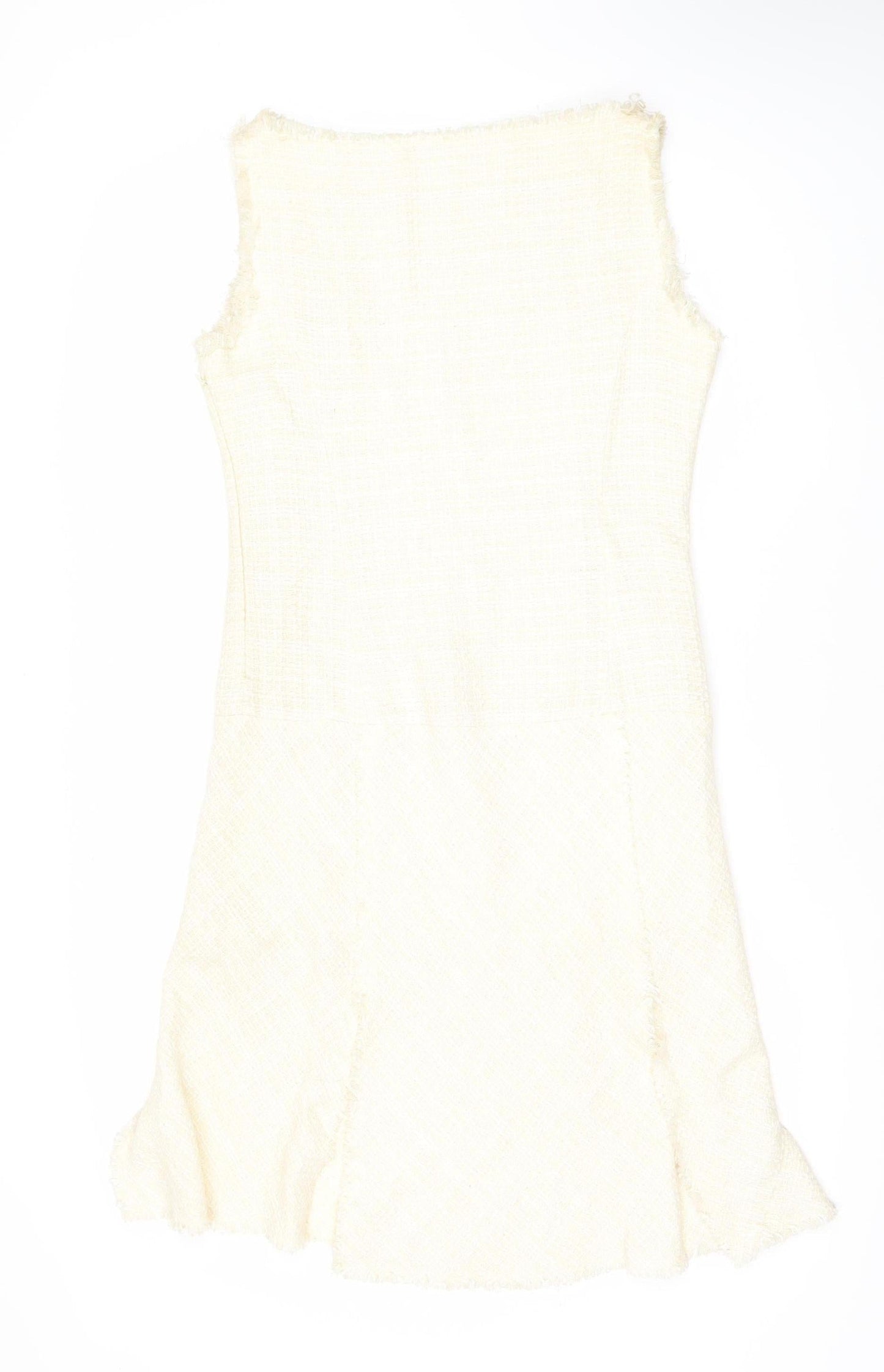 Zara Women Ivory Asymmetric Dress Size 14