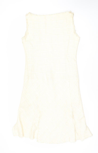 Zara Women Ivory Asymmetric Dress Size 14