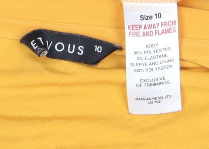 Evyous Women's Yellow Puff Sleeve T-Shirt Size 10