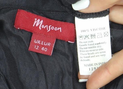 Womens UK Size 12 Monsoon Black  Blouse