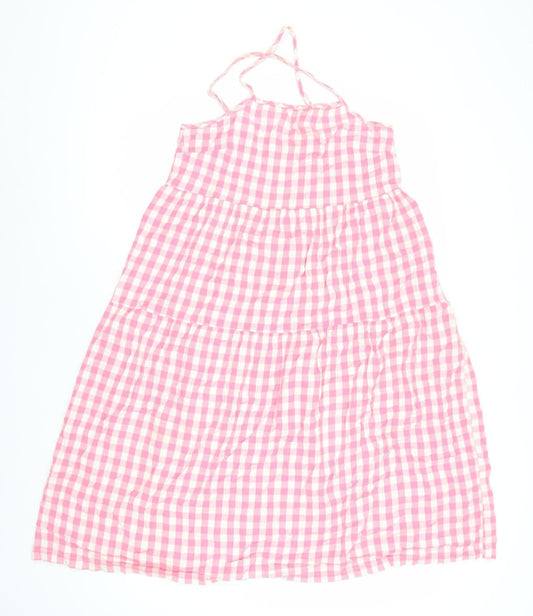 Collusion Pink Check Women's Sleeveless Summer Dress