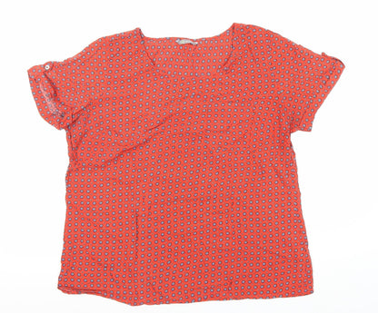Womens UK Size 14 Marks and Spencer Red Basic T-Shirt