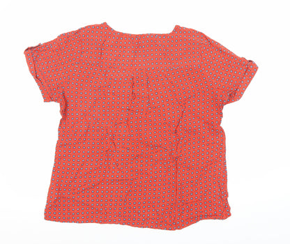 Womens UK Size 14 Marks and Spencer Red Basic T-Shirt