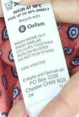 Womens UK Size 14 Marks and Spencer Red Basic T-Shirt