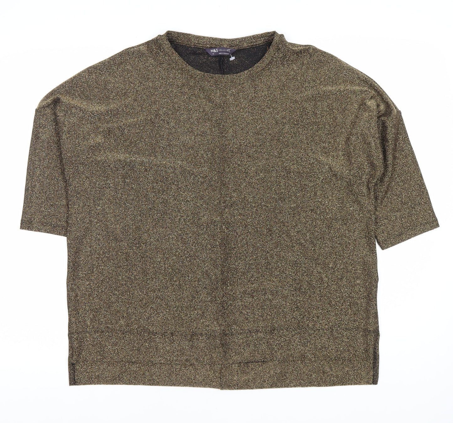 Womens UK Size 14 Marks and Spencer Gold  T-Shirt